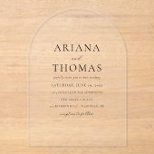 Invitations En Acrylique Modern Elegant Minimal Wedding (Recto)