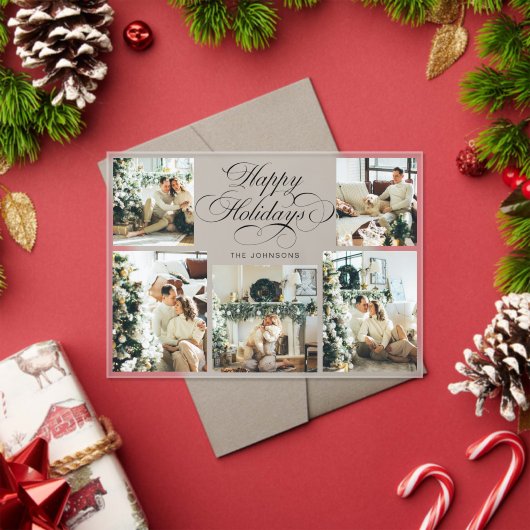 Invitations En Acrylique Modern Elegant Multi Photo Collage Christmas Card (Insitu (vacances))