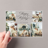 Invitations En Acrylique Modern Elegant Multi Photo Collage Christmas Card (In situ (ordinateur de poche))