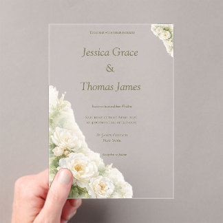 Invitations En Acrylique Modern Elegant Rose