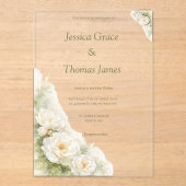 Invitations En Acrylique Modern Elegant Rose  (Recto)