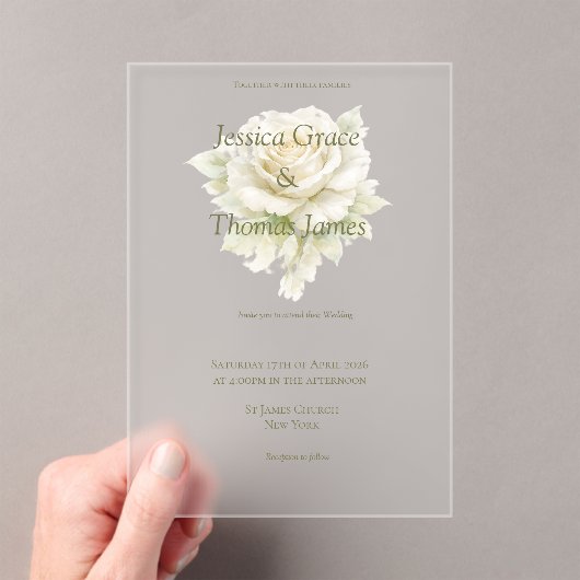 Invitations En Acrylique Modern Elegant Rose  (In situ (ordinateur de poche))