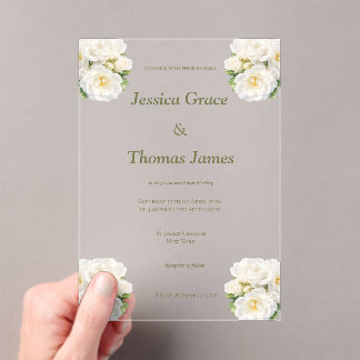 Invitations En Acrylique Modern Elegant Rose
