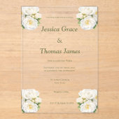 Invitations En Acrylique Modern Elegant Rose  (Recto)
