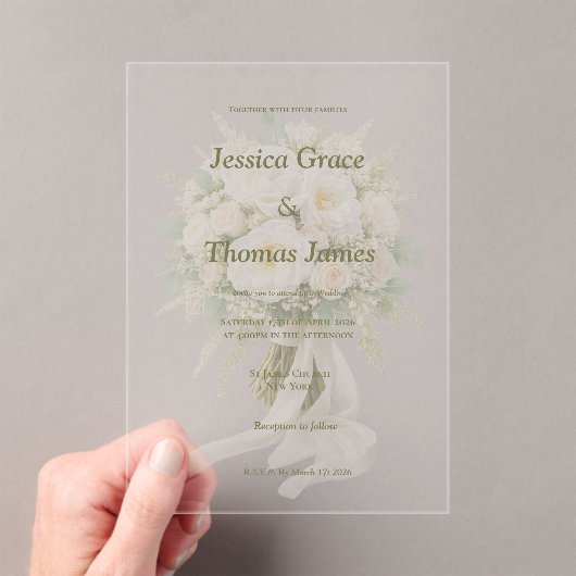 Invitations En Acrylique Modern Elegant Rose  (In situ (ordinateur de poche))