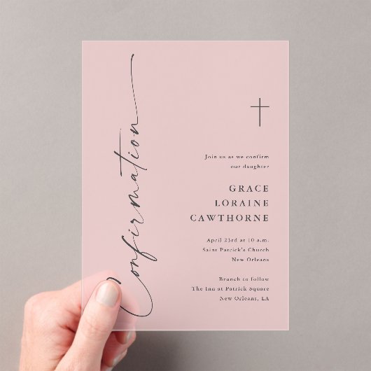 Invitations En Acrylique Modern Elegant Script Confirmation (In situ (ordinateur de poche))