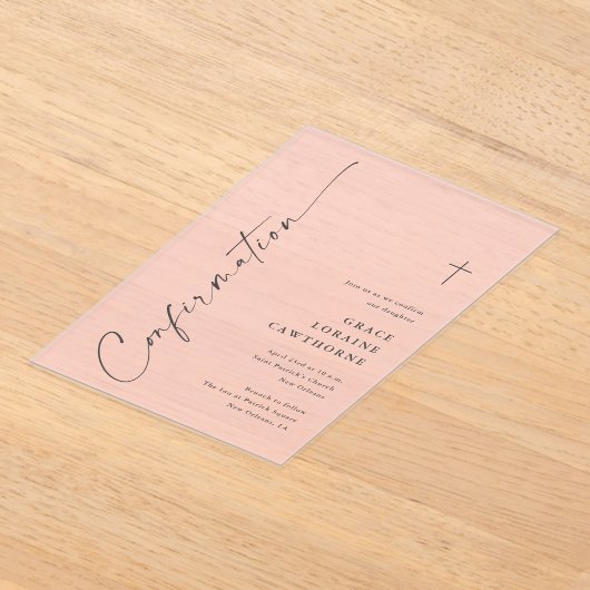 Invitations En Acrylique Modern Elegant Script Confirmation (Poser)
