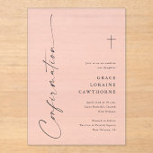 Invitations En Acrylique Modern Elegant Script Confirmation (Recto)