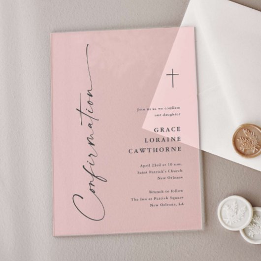 Invitations En Acrylique Modern Elegant Script Confirmation