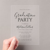 Invitations En Acrylique Modern Elegant Script Graduation Party (In situ (ordinateur de poche))