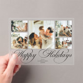 Invitations En Acrylique Modern Elegant Script Photo Collage Christmas Card (In situ (ordinateur de poche))