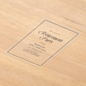 Invitations En Acrylique Modern Elegant Script Retirement Party  (Poser)