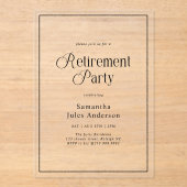 Invitations En Acrylique Modern Elegant Script Retirement Party  (Recto)
