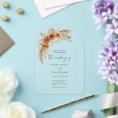 Invitations En Acrylique Modern Elegant Terracotta Fall Floral Wedding (Insitu (Mariage))