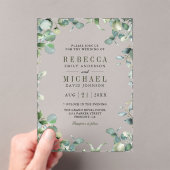 Invitations En Acrylique Modern Eucalyptus Wedding (In situ (ordinateur de poche))