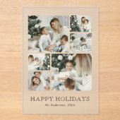 Invitations En Acrylique Modern Family Photo Collage Christmas Holiday Card (Recto)