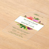 Invitations En Acrylique Modern Greenery and Floral Islamic Muslim Wedding (Poser)