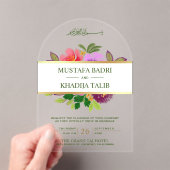 Invitations En Acrylique Modern Greenery and Floral Islamic Muslim Wedding (In situ (ordinateur de poche))