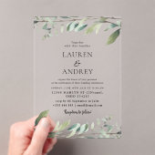 Invitations En Acrylique Modern Greenery Minimalist Wedding (In situ (ordinateur de poche))