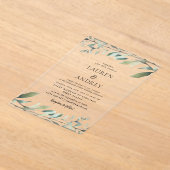 Invitations En Acrylique Modern Greenery Minimalist Wedding (Poser)