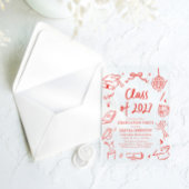 Invitations En Acrylique Modern Hand Drawn Class of 2027 Graduation Party