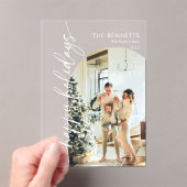 Invitations En Acrylique Modern Happy Holidays Photo Holiday Card (In situ (ordinateur de poche))