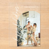 Invitations En Acrylique Modern Happy Holidays Photo Holiday Card (Recto)