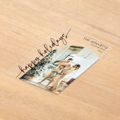 Invitations En Acrylique Modern Happy Holidays Photo Holiday Card (Poser)