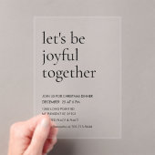 Invitations En Acrylique Modern “Let’s Be Joyful Together” Christmas (In situ (ordinateur de poche))
