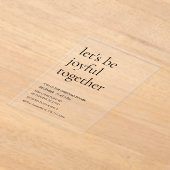 Invitations En Acrylique Modern “Let’s Be Joyful Together” Christmas (Poser)