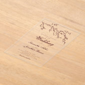 Invitations En Acrylique Modern Minimal Botanical Burgundy Wedding (Poser)