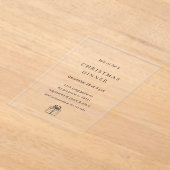 Invitations En Acrylique Modern Minimal Christmas Dinner (Poser)
