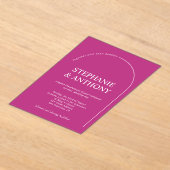Invitations En Acrylique Modern Minimal Magenta with Arch Wedding    (Poser)
