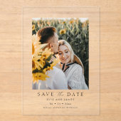 Invitations En Acrylique Modern Minimal Photo Save the Date  (Recto)