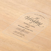 Invitations En Acrylique Modern Minimalist Arch Wedding Elegant (Poser)