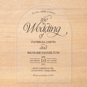 Invitations En Acrylique Modern Minimalist Arch Wedding Elegant (Recto)