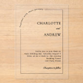 Invitations En Acrylique Modern minimalist clear luxury wedding (Recto)