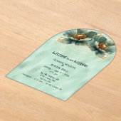 Invitations En Acrylique Modern Minimalist Emerald and White Wedding (Poser)