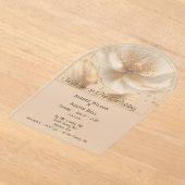 Invitations En Acrylique Modern Minimalist Gold and White Wedding (Poser)