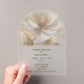 Invitations En Acrylique Modern Minimalist Gold and White Wedding (In situ (ordinateur de poche))
