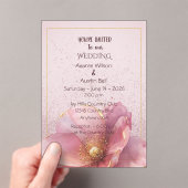 Invitations En Acrylique Modern Minimalist Pink Gold Wedding (In situ (ordinateur de poche))