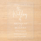 Invitations En Acrylique Modern Minimalist The Wedding Of Classic Wedding (Recto)