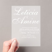 Invitations En Acrylique Modern Minimalist White Typographic Wedding (In situ (ordinateur de poche))