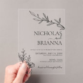 Invitations En Acrylique Modern Minimalist White Wildflower Wedding (In situ (ordinateur de poche))