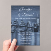 Invitations En Acrylique Modern NYC Skyline Elegance  (In situ (ordinateur de poche))