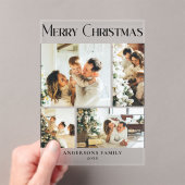Invitations En Acrylique Modern Photo Collage Merry Christmas Holiday  Card (In situ (ordinateur de poche))