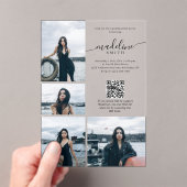 Invitations En Acrylique Modern Photo Collage QR code Graduation Party (In situ (ordinateur de poche))