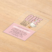 Invitations En Acrylique Modern Pink One Silly Goose 1er anniversaire (Poser)