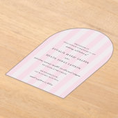 Invitations En Acrylique Modern Pink Stripes Elegant Wedding (Poser)
