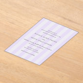 Invitations En Acrylique Modern Purple Stripes Elegant Wedding (Poser)